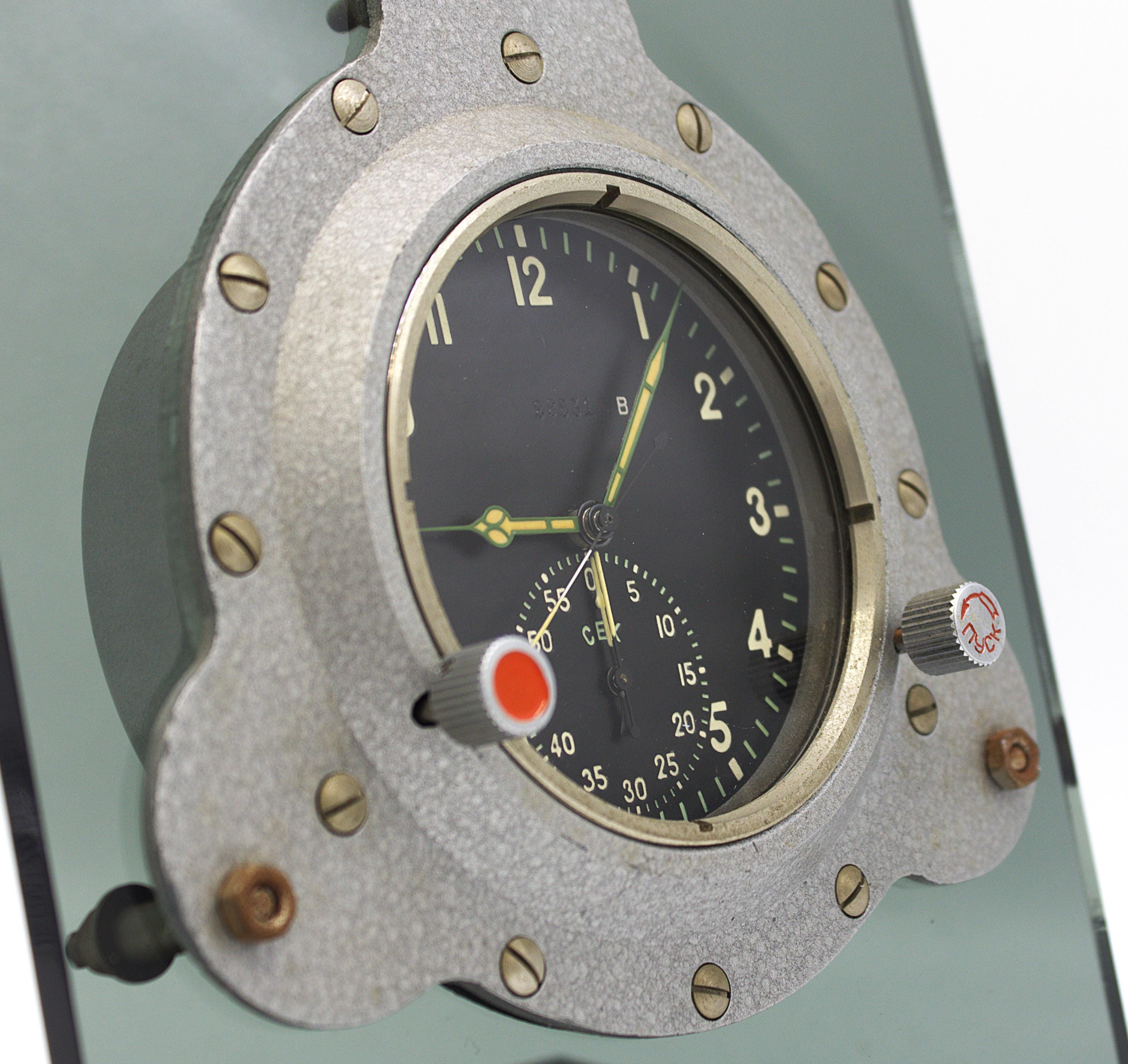 Vintage MIG-29 Clock Authentic Soviet USSR Fighter Jet Cockpit