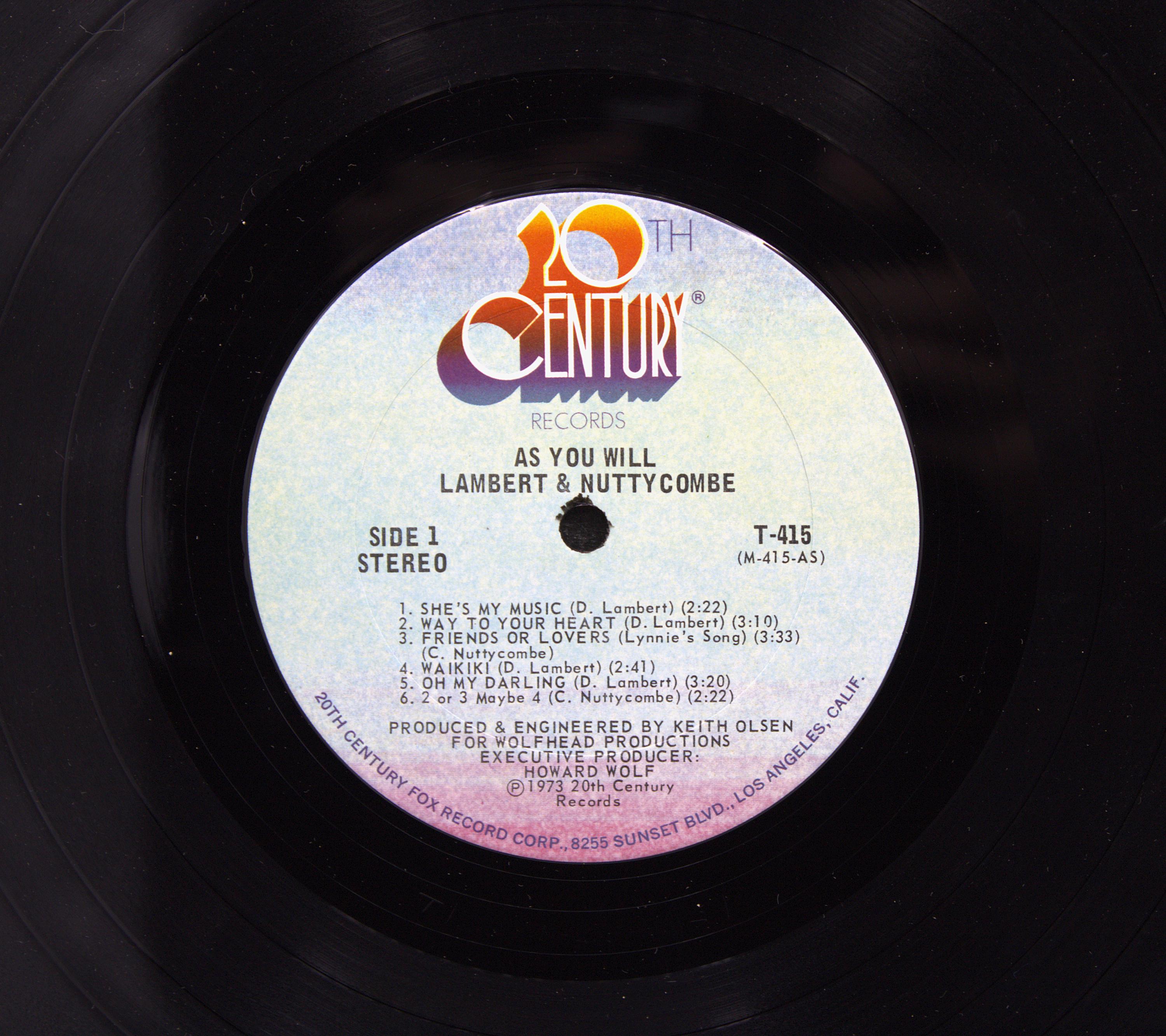 Vintage 1970s Vinyl Lambert and Nuttycombe 1973 Album as You Will