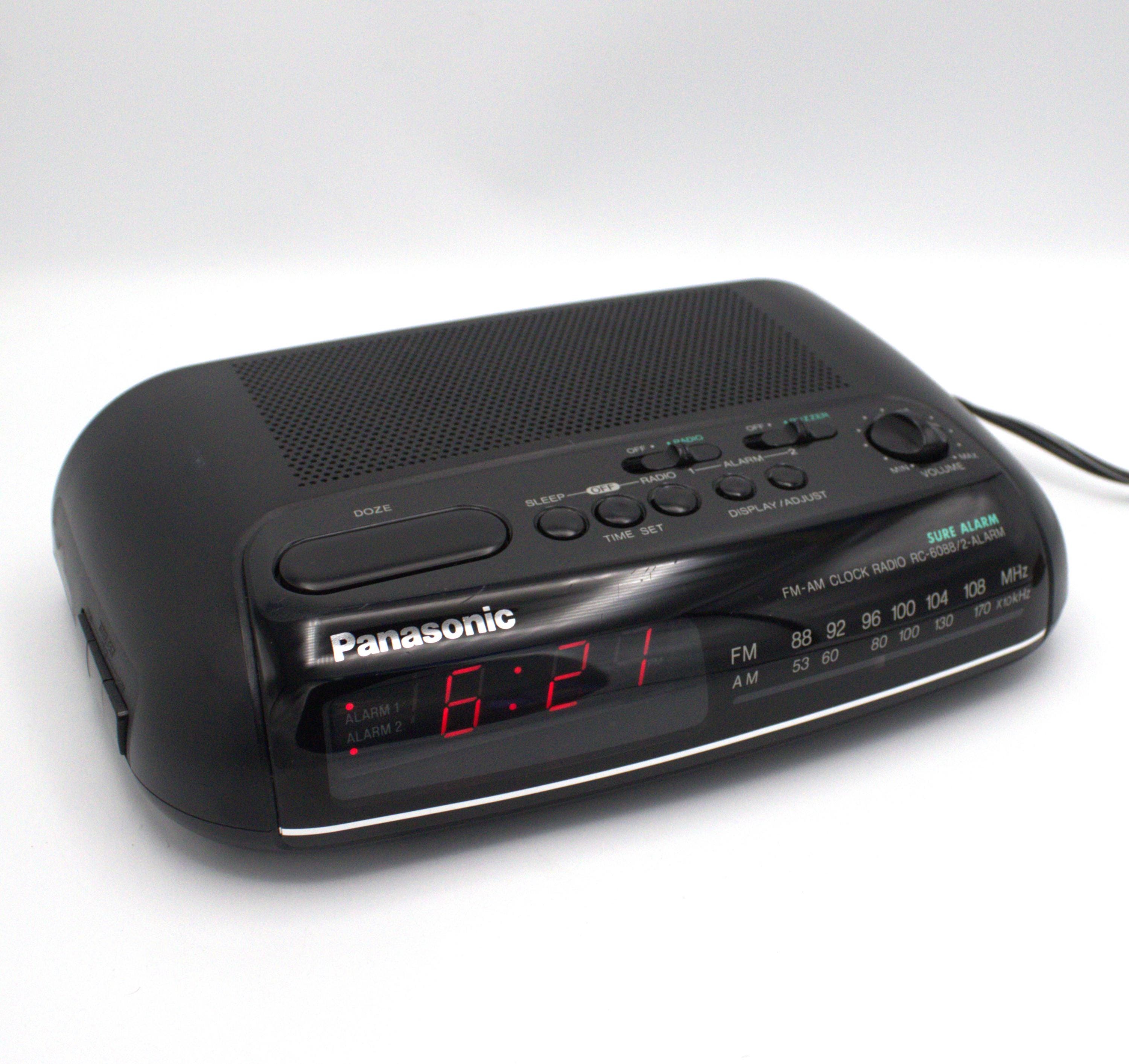 Vintage 90s Panasonic Digital Alarm Clock Radio AM/FM Dual Alarm