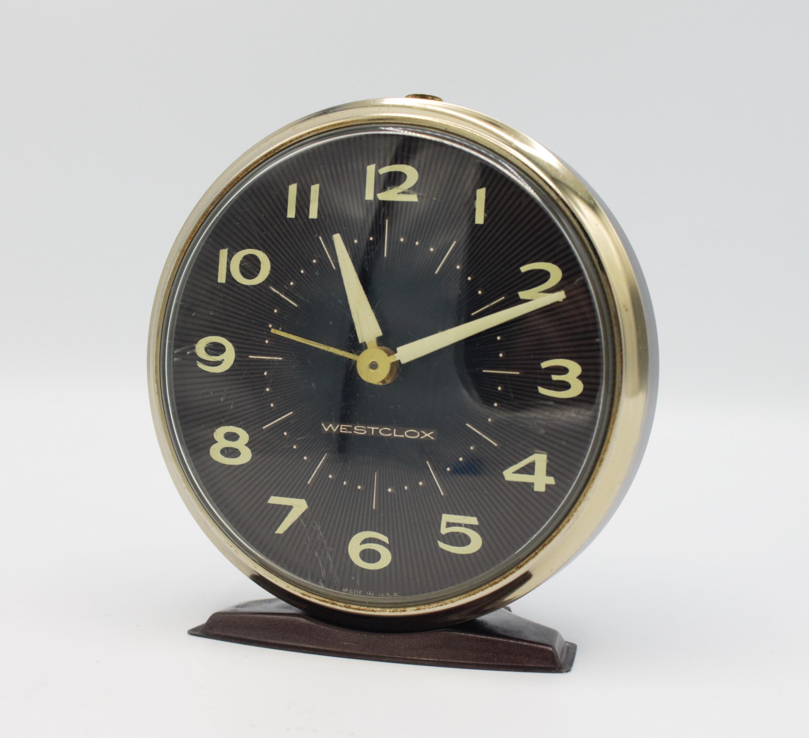 Vintage Westclox America II Alarm Clock Spring Wound Mechanical