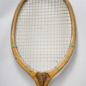 Antique 1920s Tennis Racket Wooden Live Wilson Conqueror in Wood Frame ...