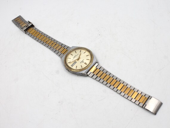 Vintage Lorus Men's wristwatch silver gold tone s… - image 8