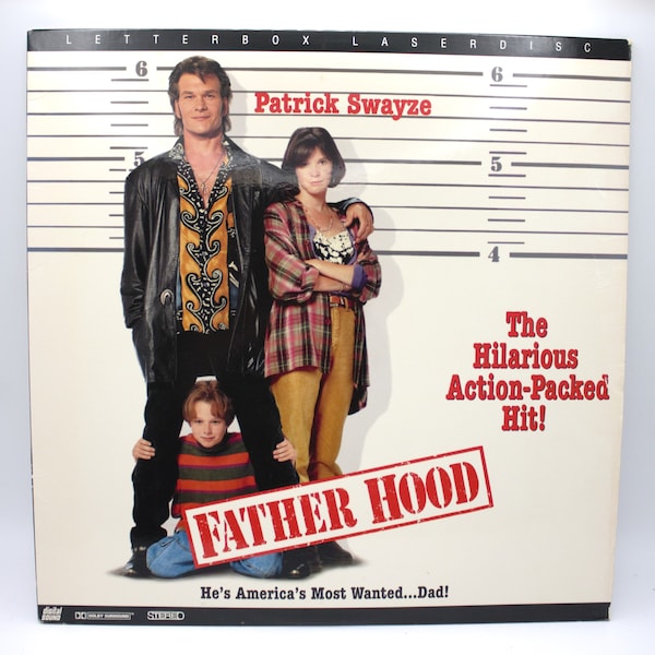 Vintage 1993 LaserDisc Father Hood 12" Laser disc movie Patrick Swayze Halle Berry Hollywood Pictures CBS Film