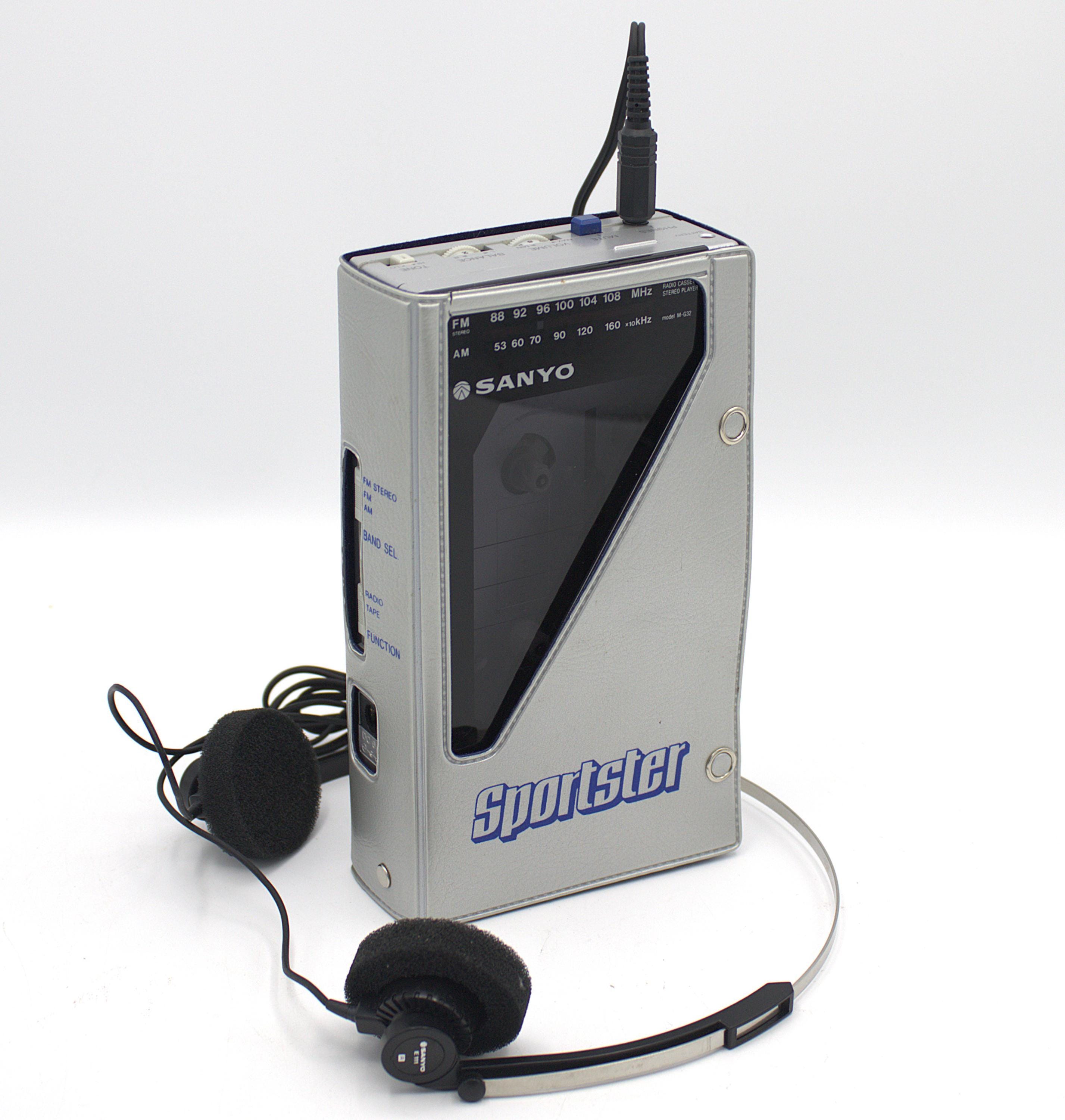 Vintage 1980s Sanyo Sportster Stereo Cassette Tape Player