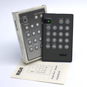 Vintage RCA remote control Simple Plus+ VCR video player mini controller NOS new in box RC191 Japan