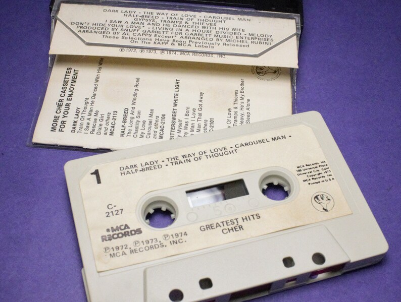 Vintage Cher 1970 s Greatest Hits Cassette Tape Album MCA Etsy