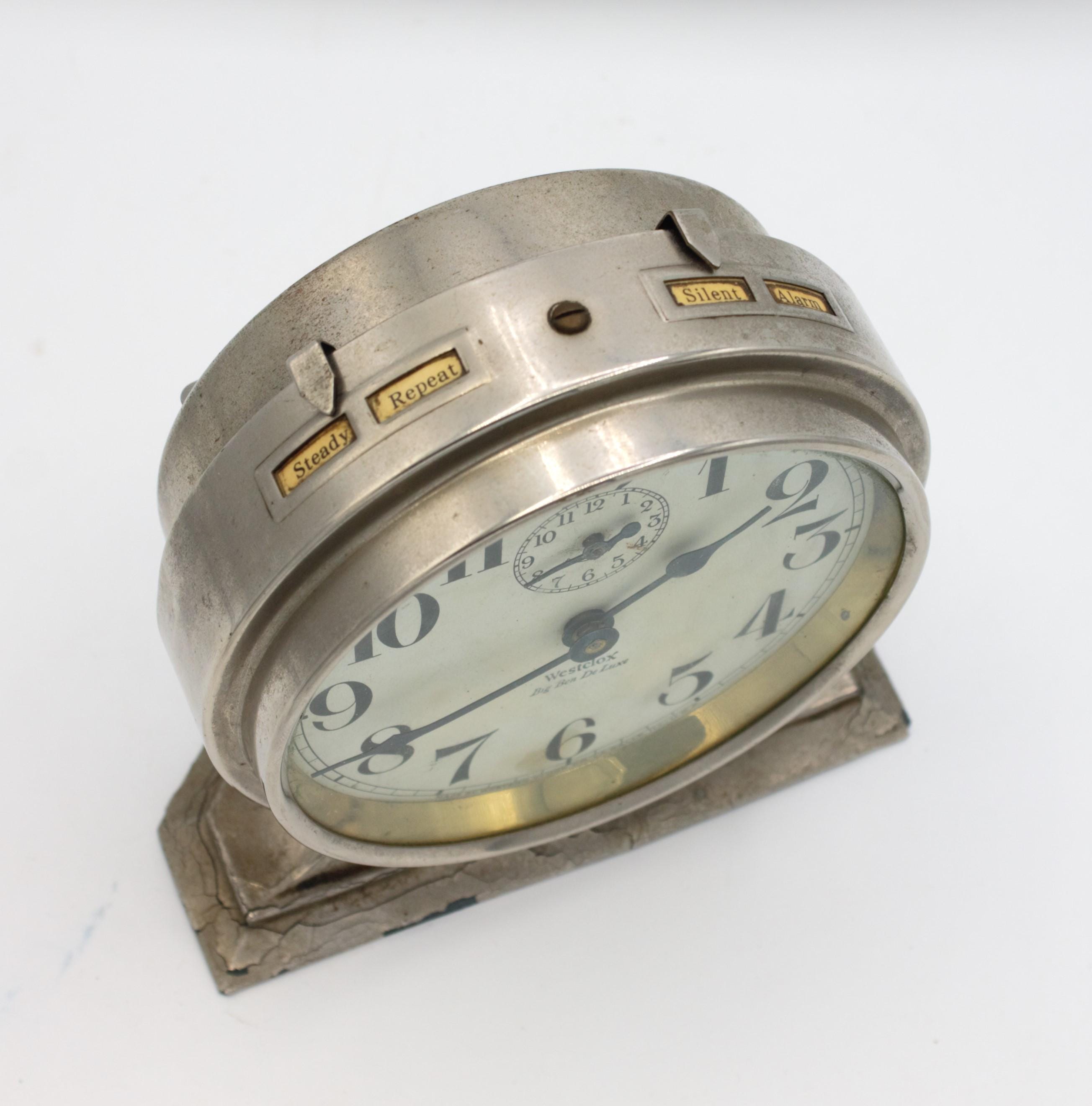 Vintage Westclox Big Ben De Luxe Alarm Clock Spring Wound