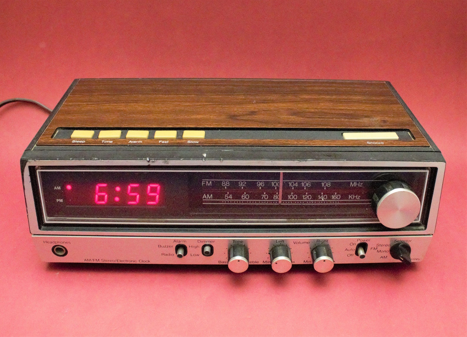 Vintage Stereo Digital Alarm Clock Radio Am/fm 2 Speaker Etsy