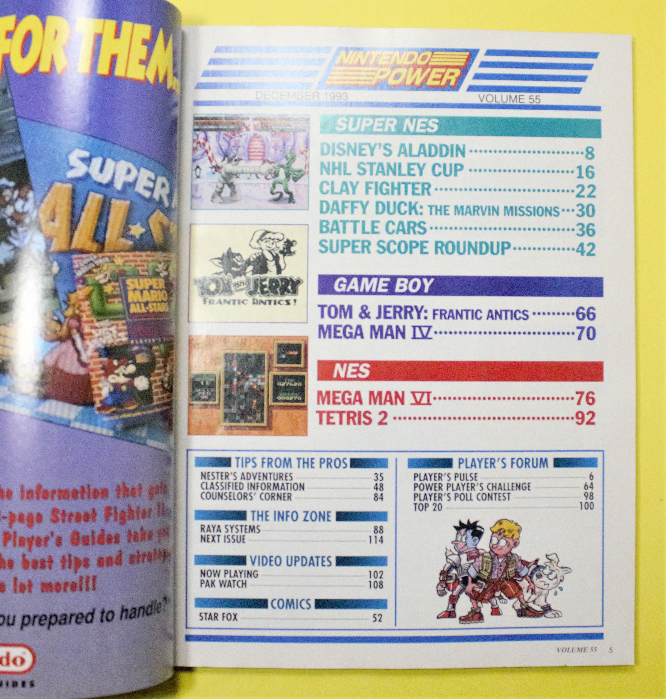 Nintendo Power 1993 Issue Aladdin Disney Mega Man X Tetris 2 Super