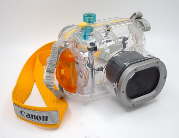 Vintage Canon Waterproof Camera Case Clear Rubber Airtight Sealed