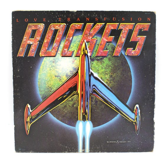 70sVintageDenver Rockets激レアタンク 1週間限定出品 Vintage 70s Vinyl Rockets Love Transfusion 1977 Album Lovin' Rock