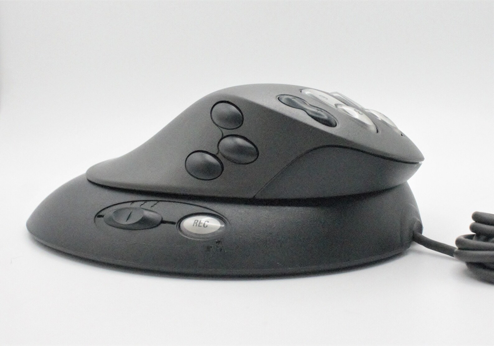 Vintage PC Mouse Microsoft Sidewinder Strategic Commander Swivel Palm