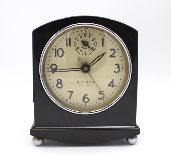Vintage Big Ben Alarm Clock Midcentury Art Deco Style Bakelite
