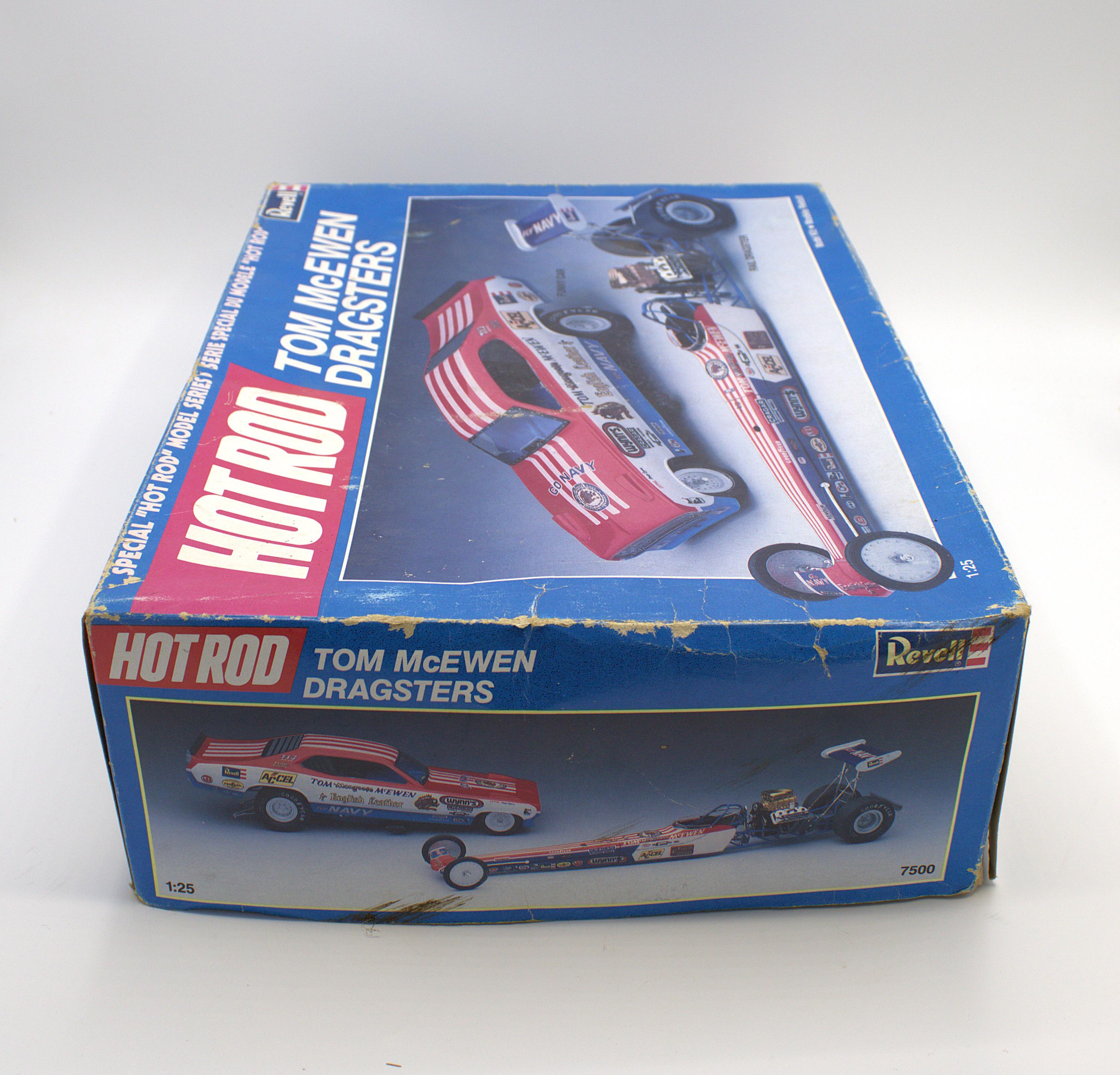 Vintage 1980s Revell Hot Rod Tom Mcewen Dragster Set Model Kit 1
