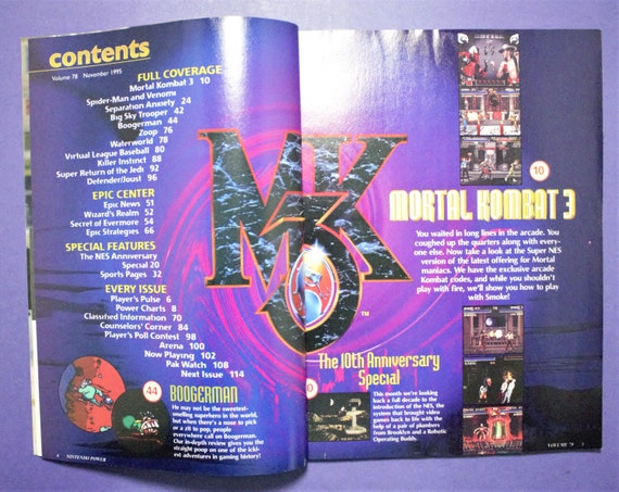 Nintendo Power 1995 Issue Mortal Kombat 3 Star Wars Killer