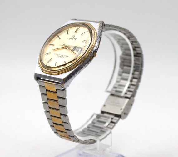 Vintage Lorus Men's wristwatch silver gold tone s… - image 7
