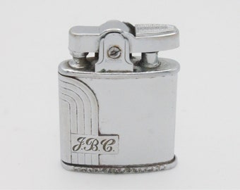 Vintage mid-century lighter Ronson Princess flint spark chrome refillable fuel wick flame serviced and working