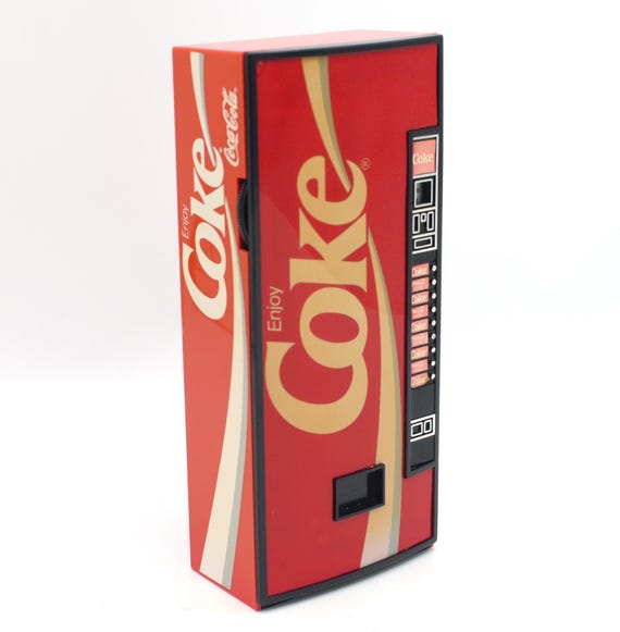 Vintage 1980's Coke Mini Vending Machine AM/FM Receiver Radio Coca