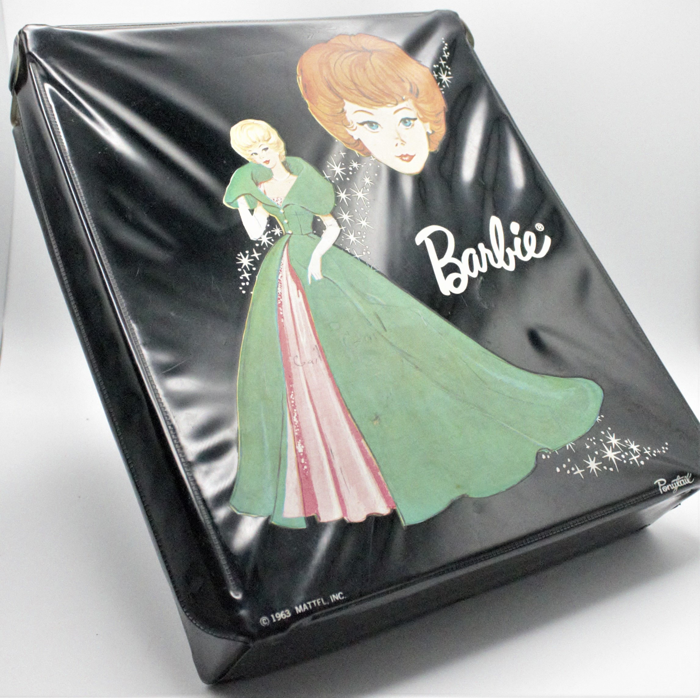 Vintage 1960s Barbie Doll Carrying Storage Case Black Vinyl Etsy