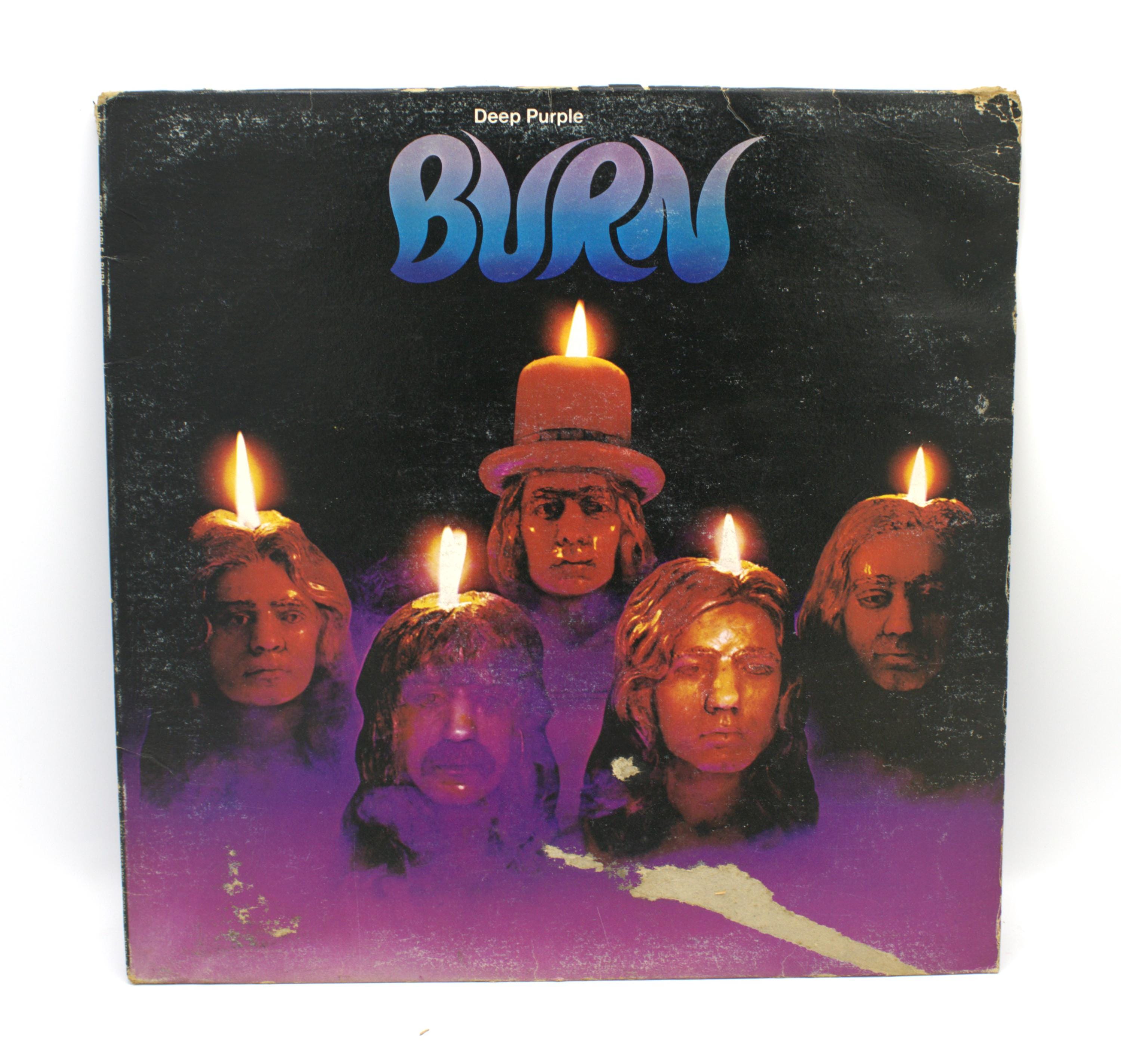 Vintage 70s vinyl Deep Purple 1974 album Burn cool classic rock guitar original recording 12" stereo LP Warner Brothers Records