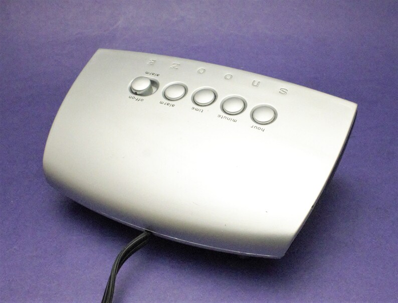 Vintage Digital Alarm Clock Blue Light LED Lit Display Silver Etsy