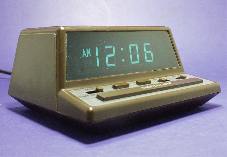 Vintage Digital Alarm Clock Bright Green LED Lighted Time Etsy
