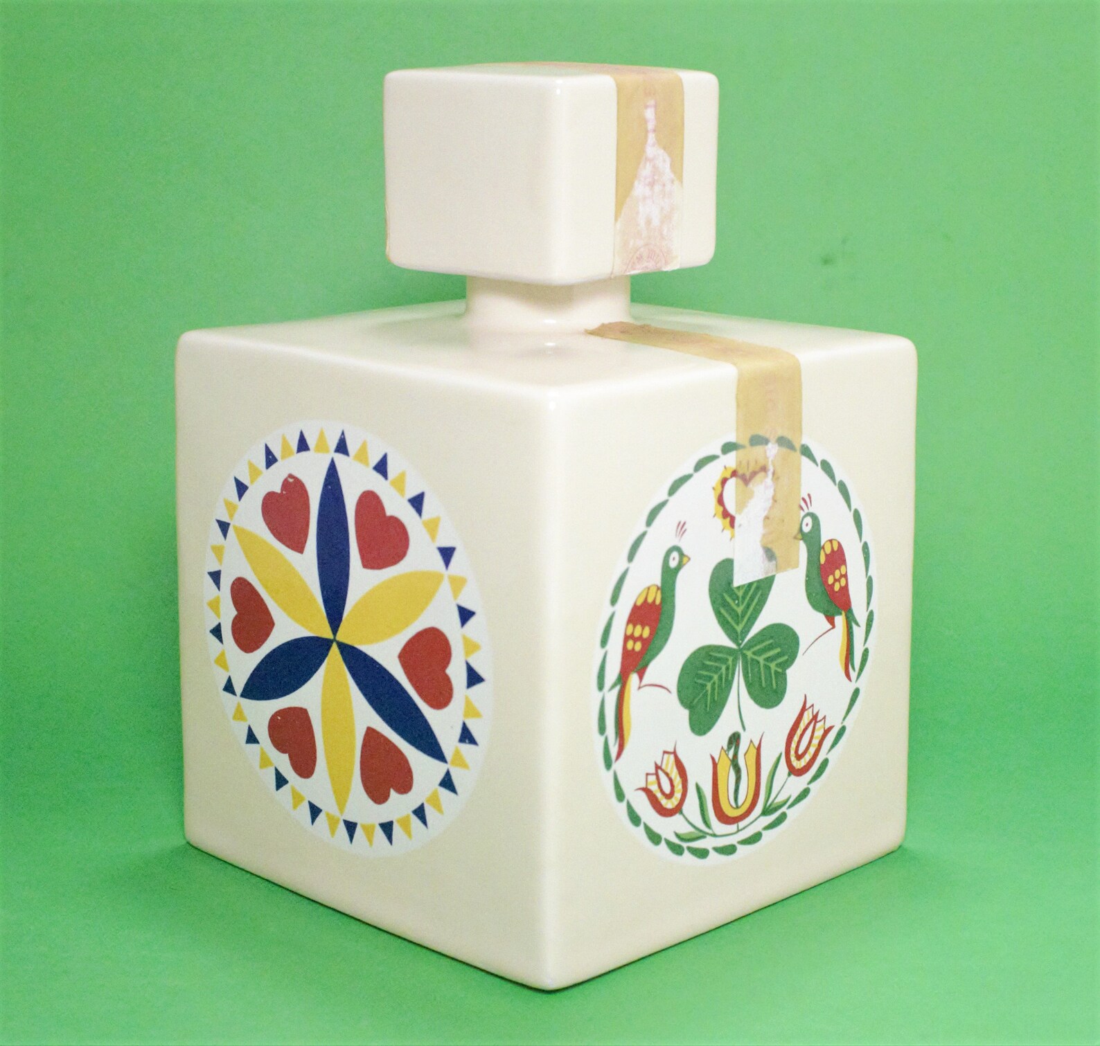 Vintage Michter's Hex Bottle Whiskey Decanter Ceramic Cube Etsy