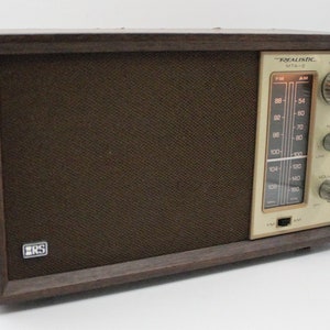 Vintage Radio AM/FM Cloth Speaker Woodgrain Lighted Dial Cool Mod Retro ...