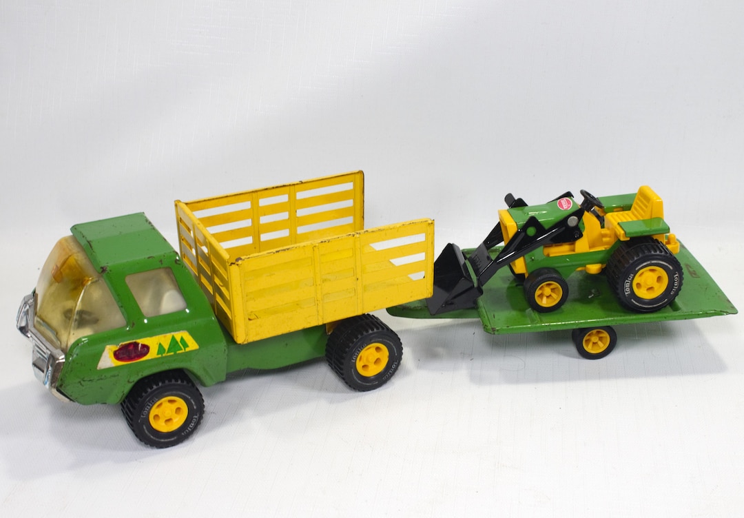 Vintage 1970s Tonka Toy Truck Set Forestry Construction