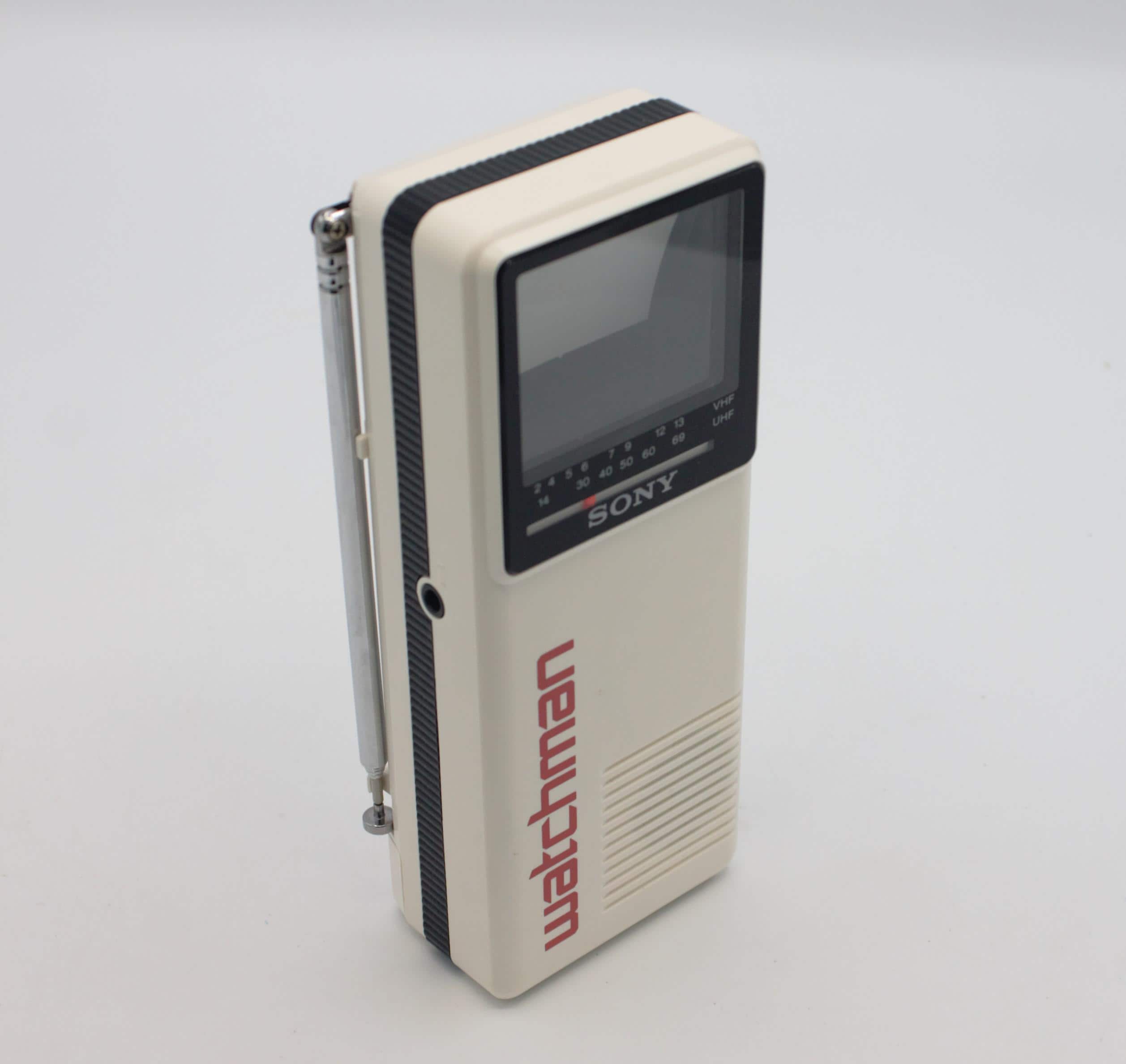 Vintage 1980's Sony Watchman TV Mini Portable Television Black