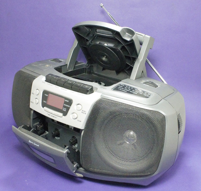Vintage Boombox CD Cassette Tape Player Recorder Portable - Etsy