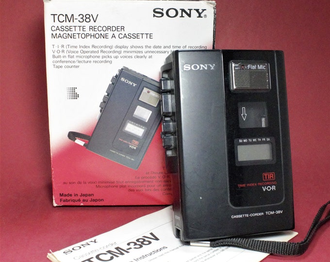 Vintage Sony Cassette Player Recorder Time Index Voice Operated VOR TIR