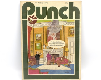 Vintage 1979 Punch Magazine British satirical comedy political humor cartoon comics 1970s London UK