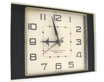 1950s GE Telechron Wall Clock: Avocado Green Mid-century Style