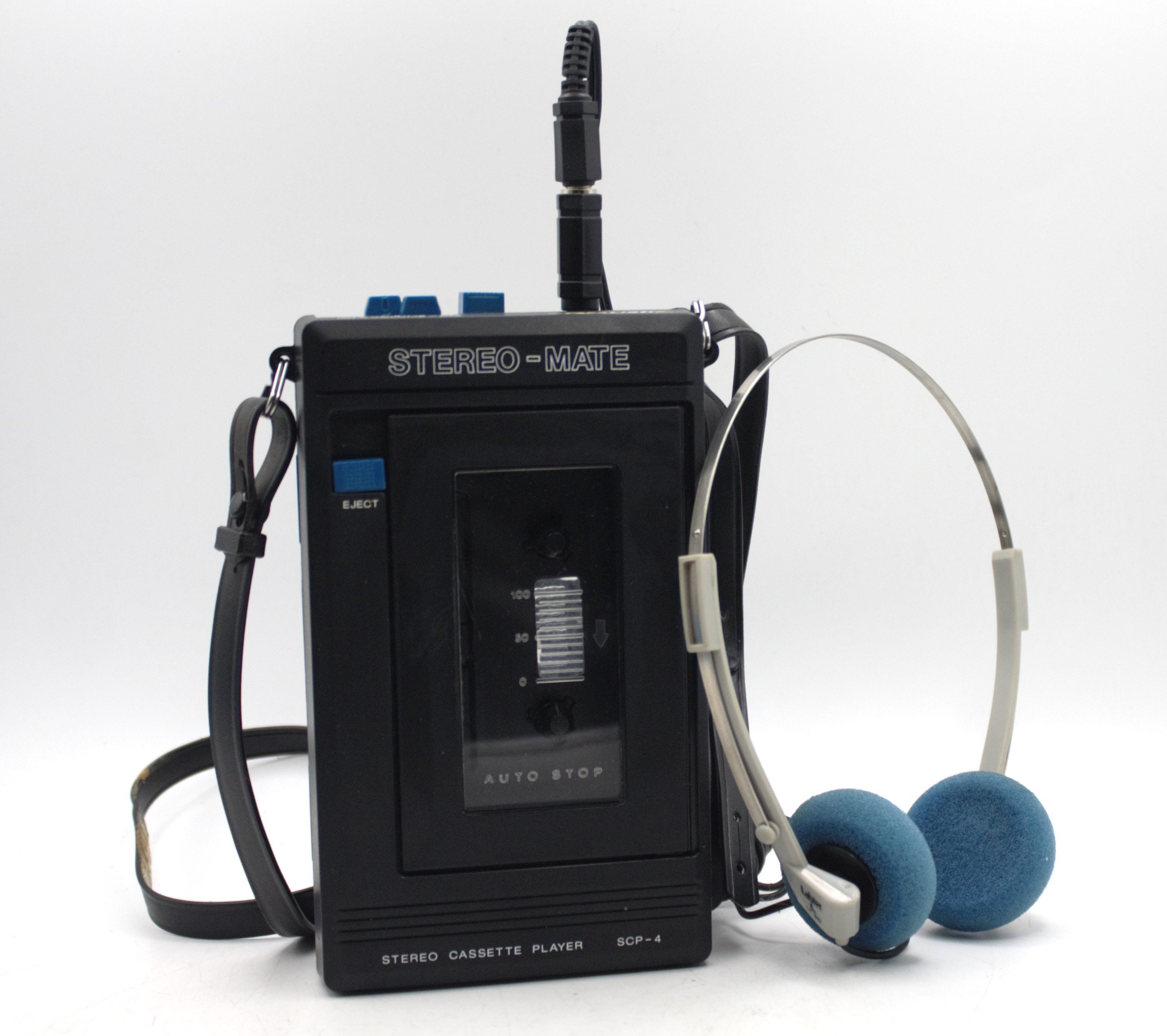レトロ ステレオ 通電確認済み品 CASSETTE MUSIC MATE Vintage Stereo-mate Cassette Tape Player Personal Stereo