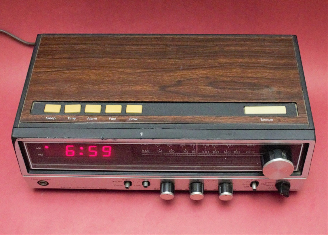Vintage Stereo Digital Alarm Clock Radio Am/fm 2 Speaker Etsy