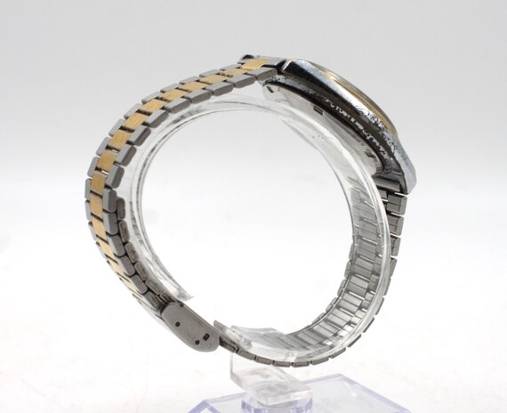 Vintage Lorus Men's wristwatch silver gold tone s… - image 4