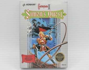 Vintage 1988 Nintendo Game Castlevania II Simon's Quest Cartridge in Box Complete original game NES CIB 1980s