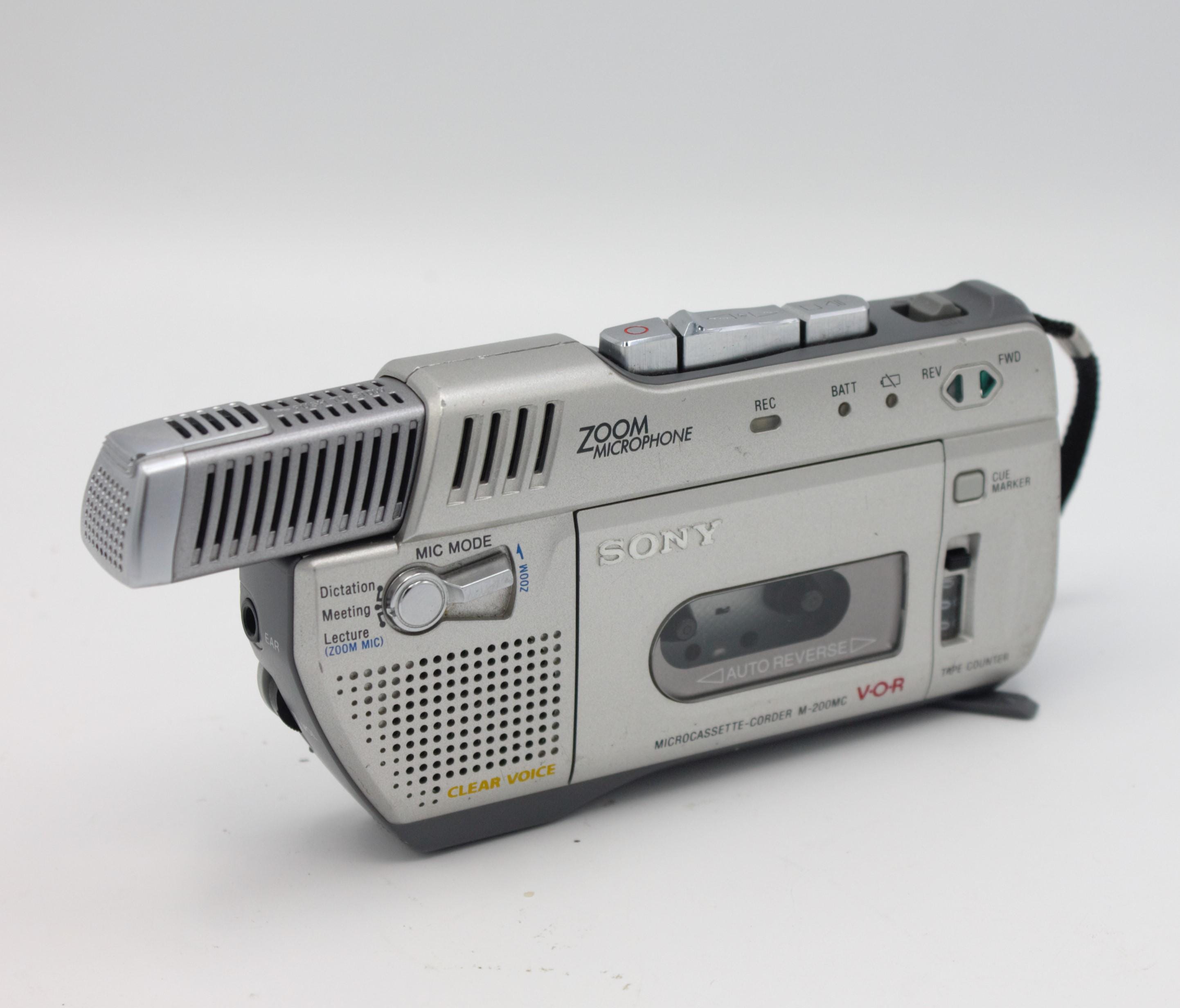 Vintage Sony Micro-cassette Audio Tape Recorder Zoom Microphone