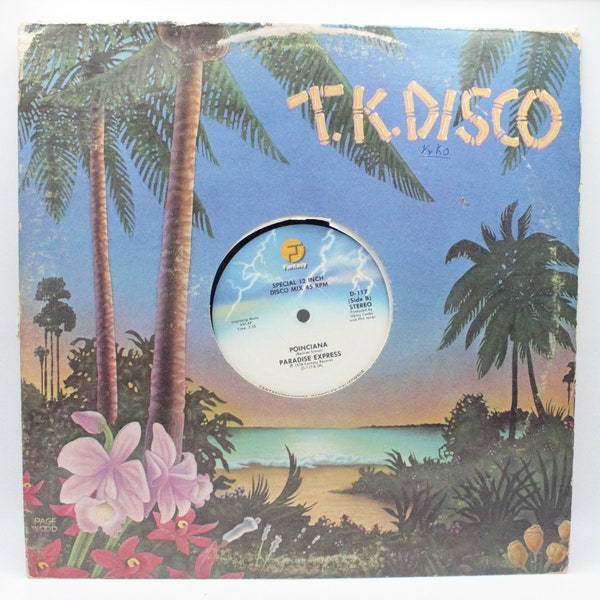 Vintage vinyl 1978 Disco Single T.K. Disco 12" 45rpm singles mix record Fantasy Records old school funky club beats