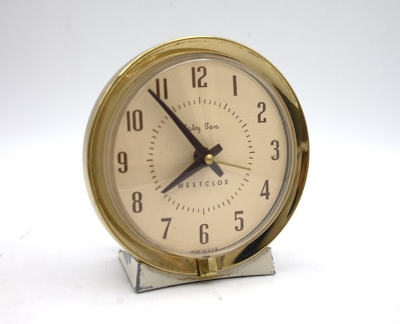 Vintage Mid-century Westclox Baby Ben Clock Brass Wind up