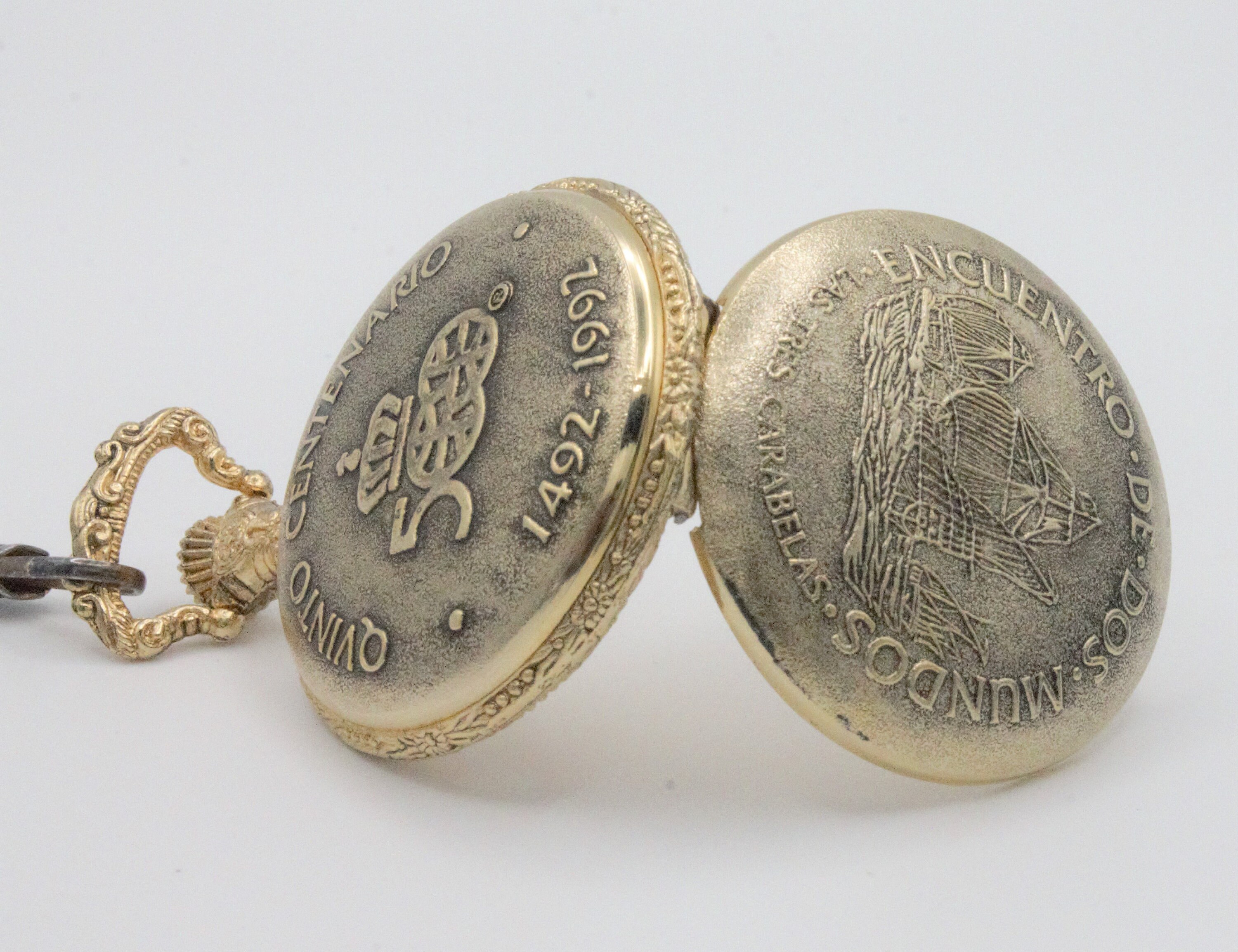 Vintage Pocket Watch Qvinto Centenario 1492-1992 Columbus - Etsy