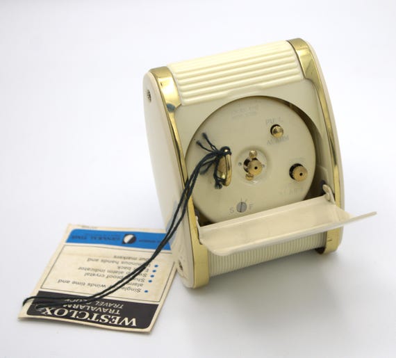 Vintage Westclox Mid-century Travel Alarm Clock Art Deco