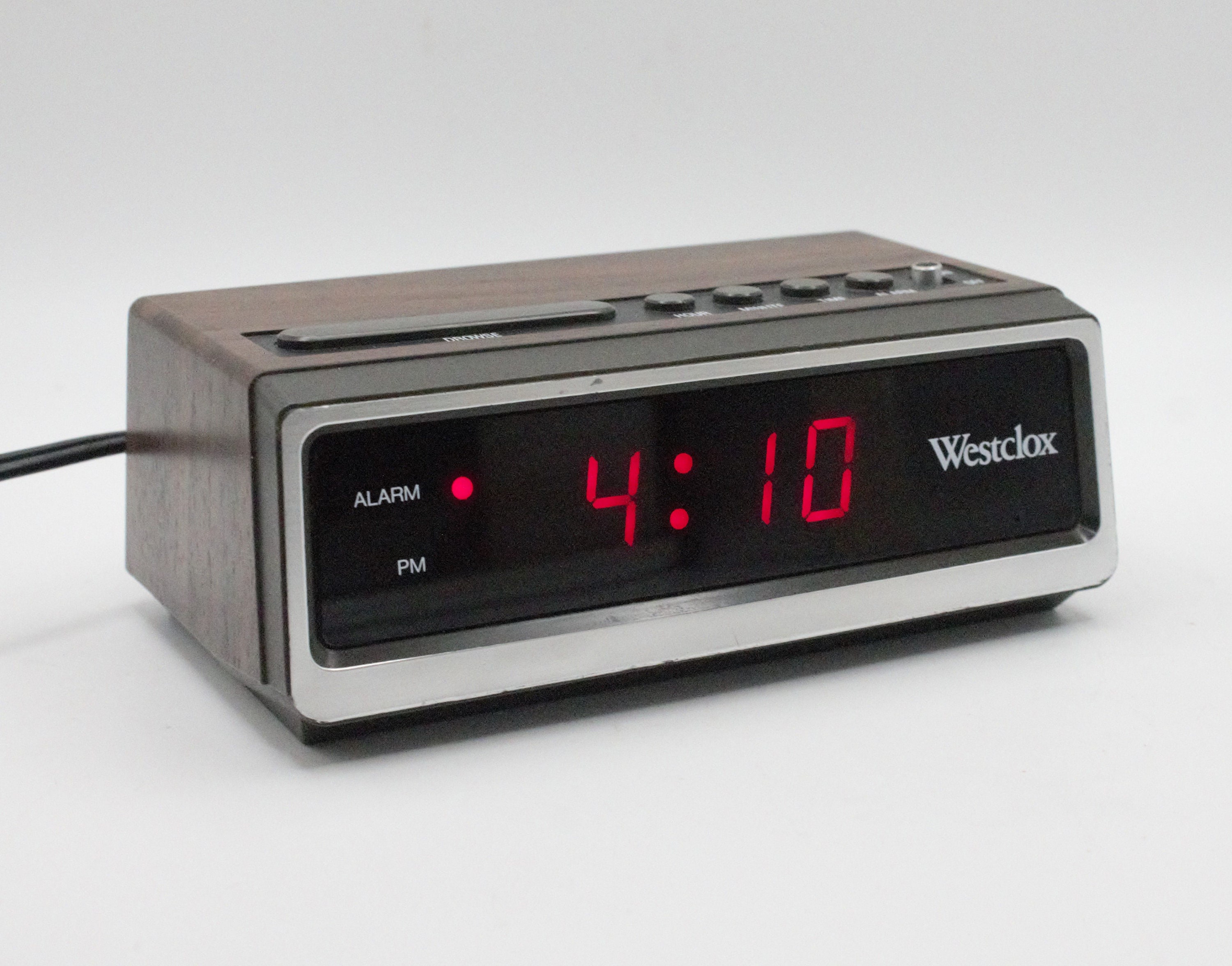 Vintage Digital Alarm Clock Electronic Red LED Time Display Etsy