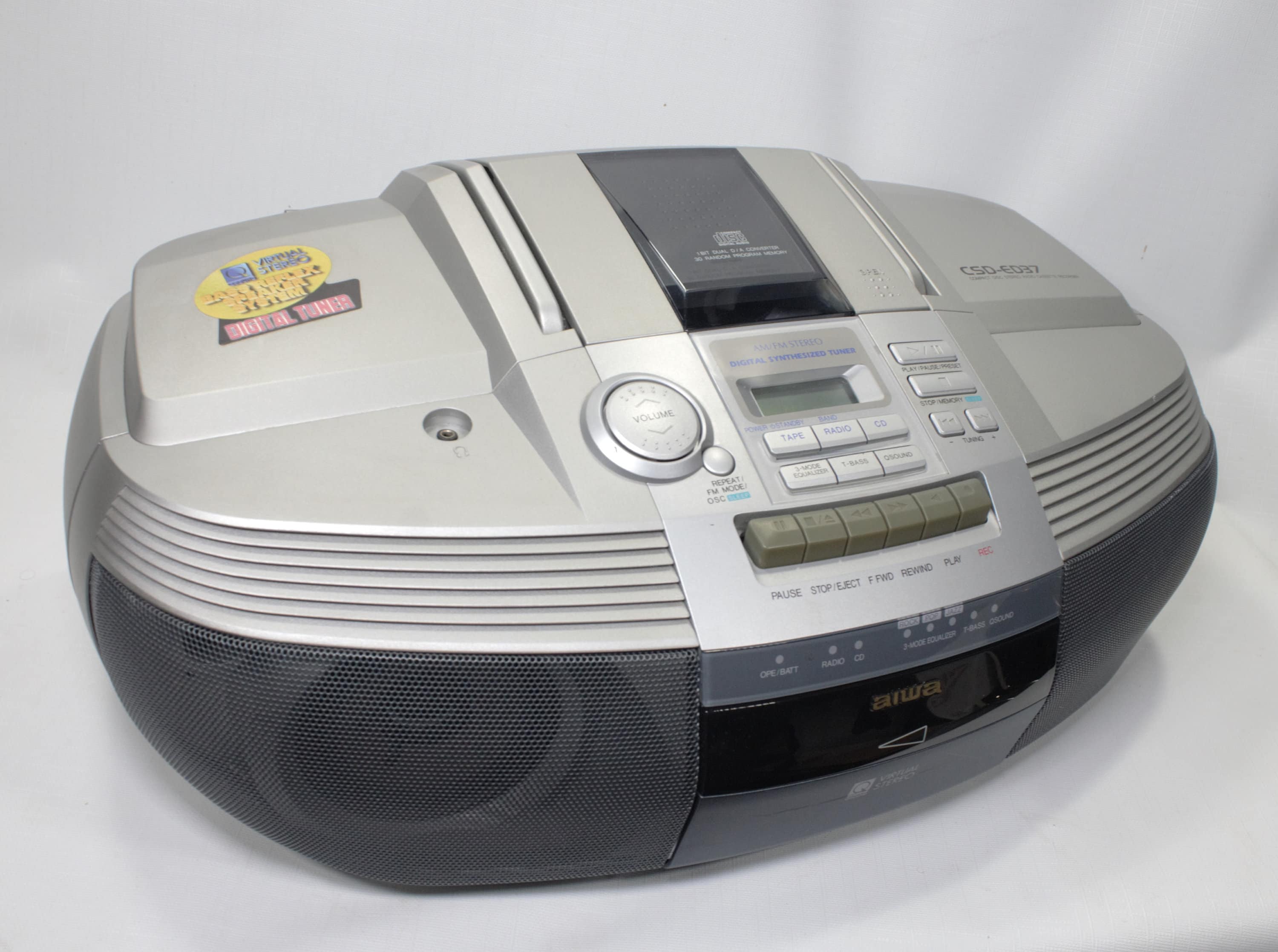 Vintage 90s Aiwa Boombox CD Cassette Player Recorder Stereo Vintage 90s Aiwa Boombox CD Cassette Player Recorder Stereo