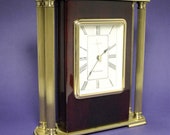 Vintage Westminster chime electric clock electronic tone hourly song hour count heavy brass pillar art deco style Linden German movement