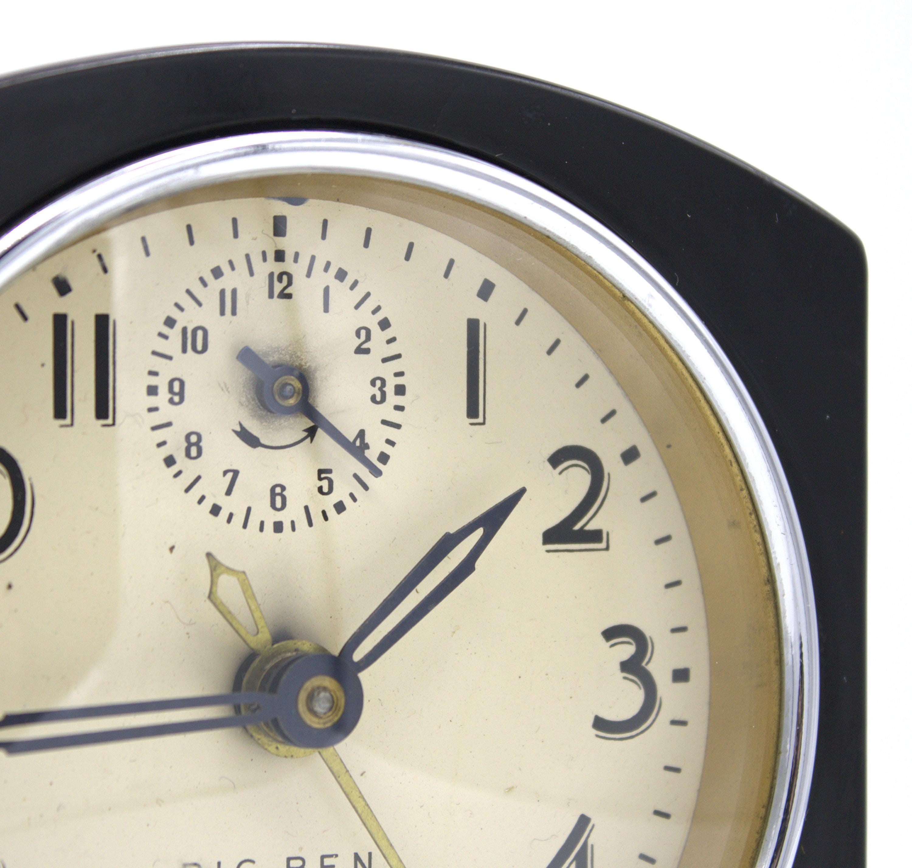 Vintage Big Ben Alarm Clock Midcentury Art Deco Style Bakelite