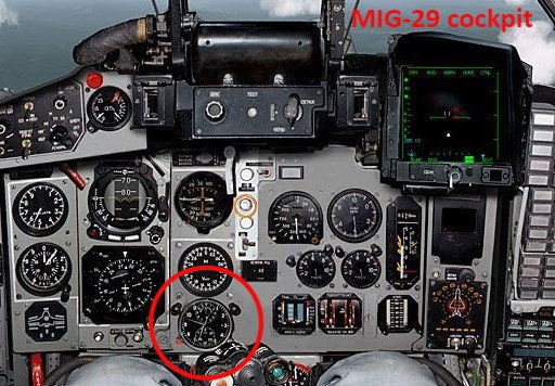 ★Vintage MIG-29 clock ソ連USSR ミグ戦闘機クロック Vintage MIG-29 Clock Authentic Soviet USSR Fighter Jet Cockpit