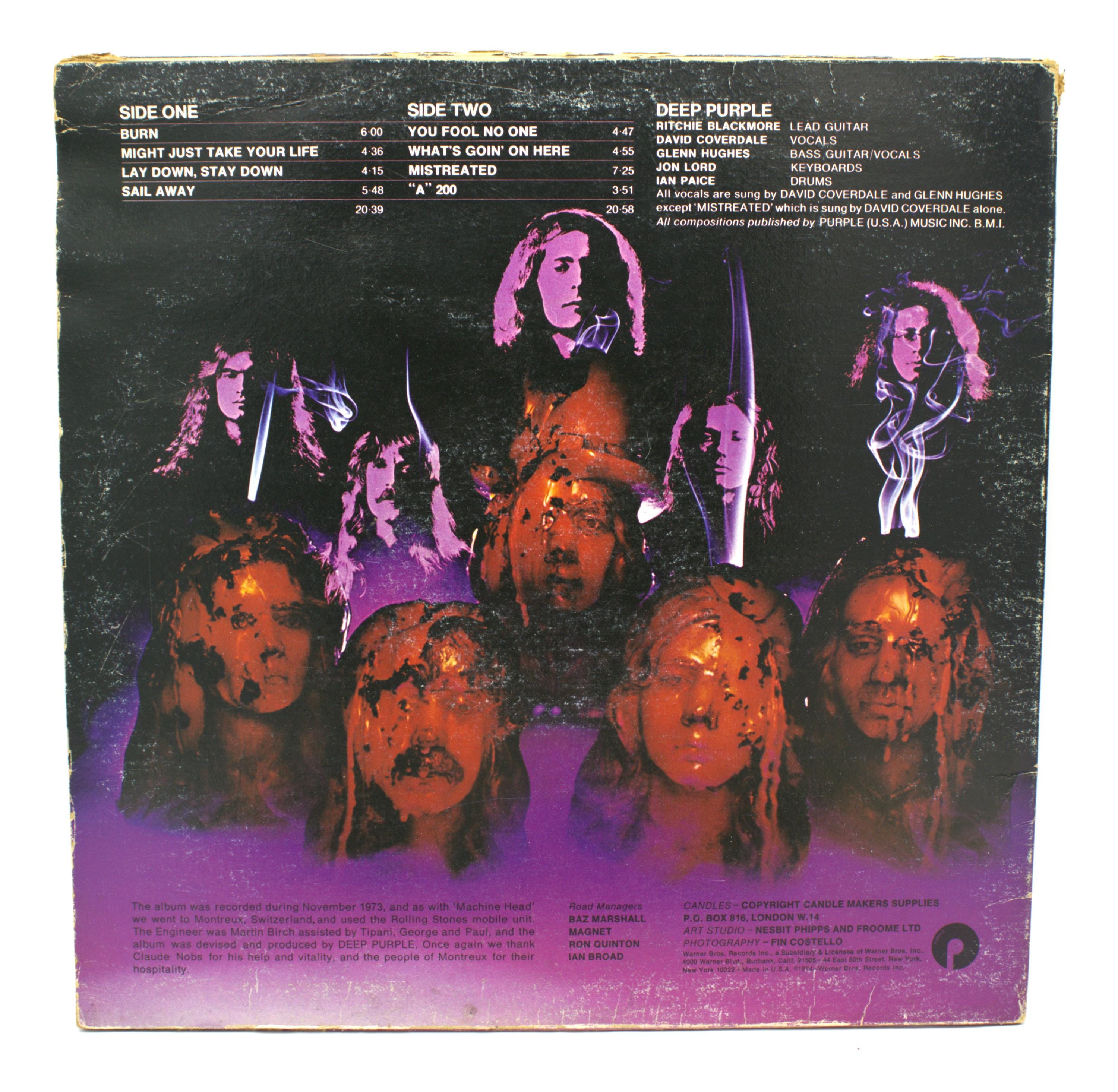 Vintage 70s Vinyl Deep Purple 1974 Album Burn Cool Classic Rock