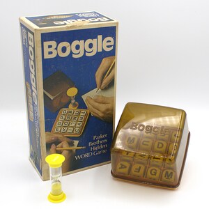 Vintage 1976 Boggle Hidden Word Game Orange Base Smoke Tint Game Piece ...